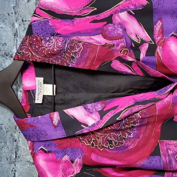 Vintage | Kensington Square 80s Pink and Purple Blazer Jacket - Picture 3 of 9